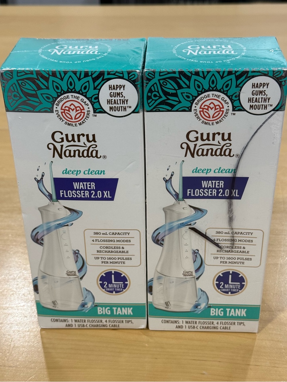 2 Guru Nanda Deep Clean Water Flosser 2.0 XL (380 mL Capacity) New Sealed Boxes